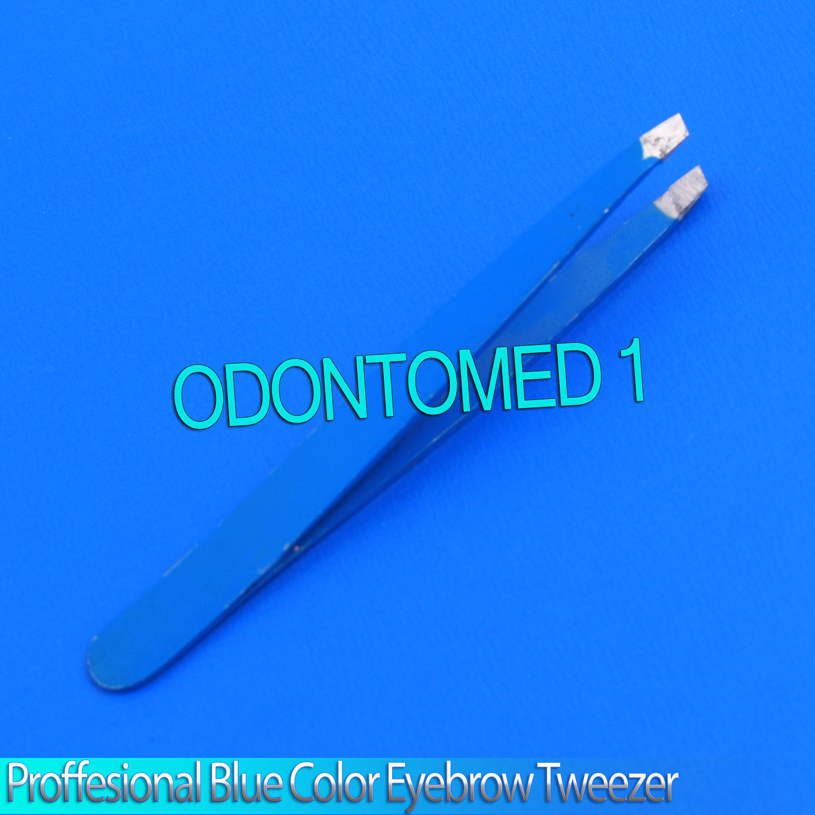 New-35-Eyebrow-Tweezers-Slanted-Precision-Tip-Blue-Solid-Classic-Design-132041685991-2