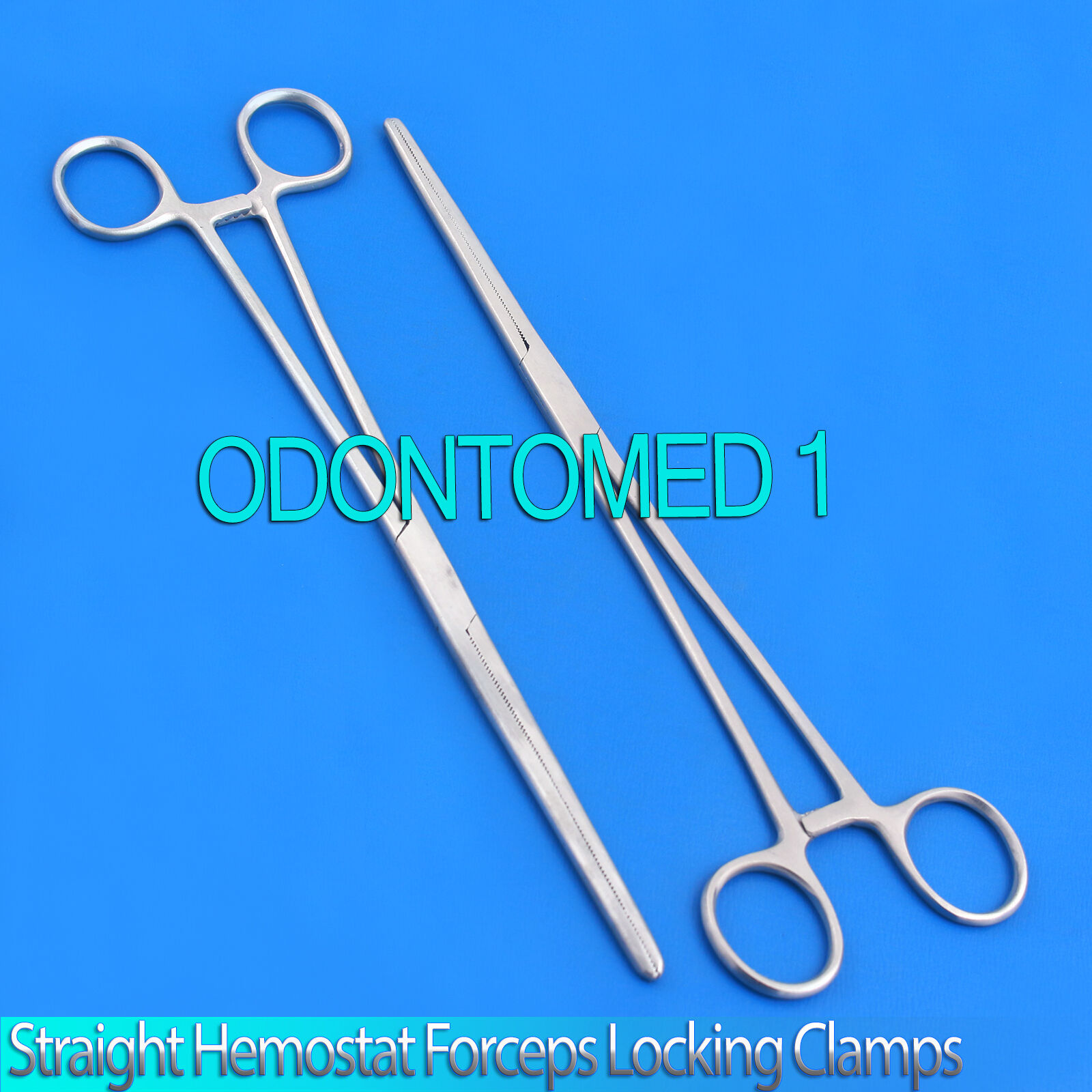 New-Set-of-2-Pairs-12-Straight-Hemostat-Forceps-Locking-Clamps-Stainless-Steel-112246948881
