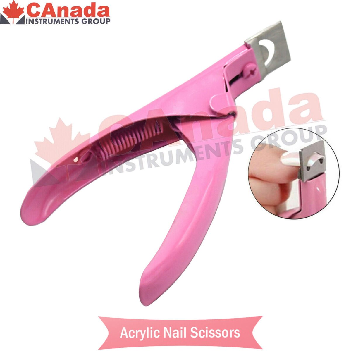 Pink Manicure Tips Cutter Acrylic Nail Scissors False Nail Clipper U Edge Nail