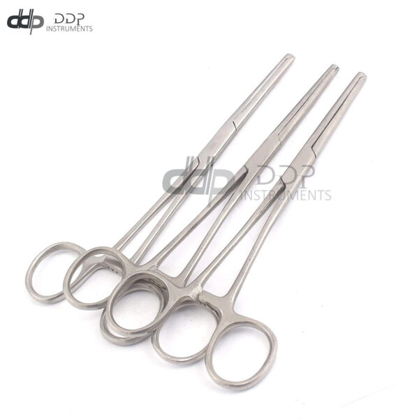 Set Of 3 Kocher Hemostat Forceps 8'' Straight Surgical Instrument Stainless Steel