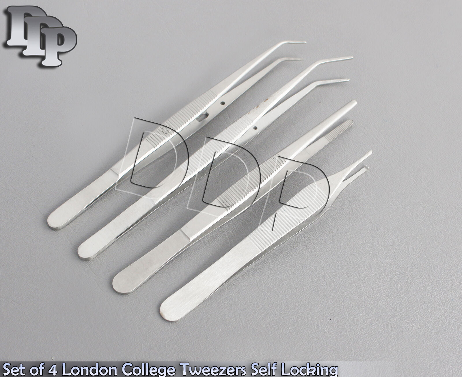 Set-of-4-London-College-Tweezers-Self-Locking-Cotton-Dressing-Pliers-Surgical-122031223721