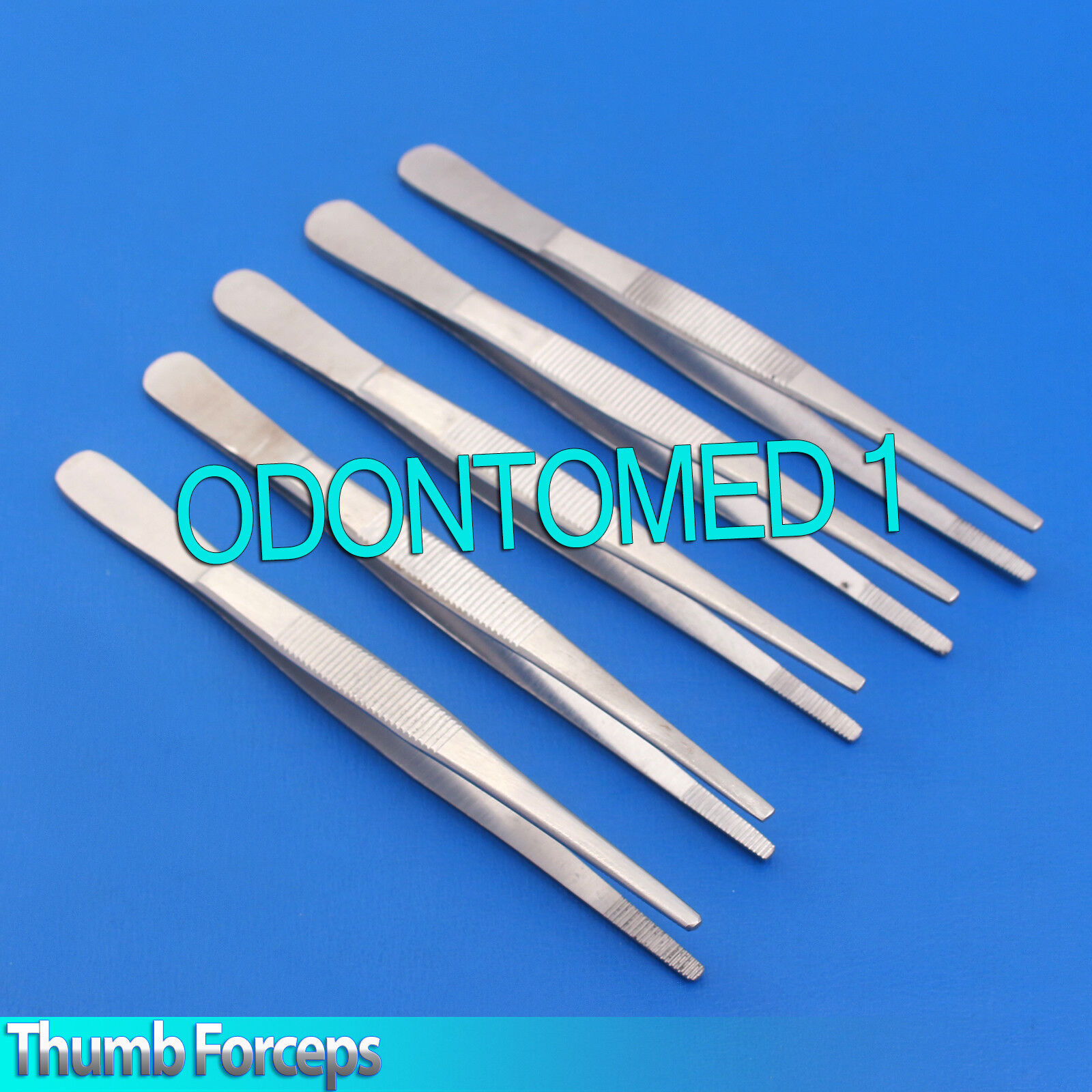 X5-Medical-Dressing-Tweezers-14cm-Surgical-Thumb-Forceps-Serrated-Tip-Lab-132340642911