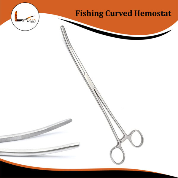 10" Fishing Curved Hemostat Forceps Locking Clamps Stainless Steel New