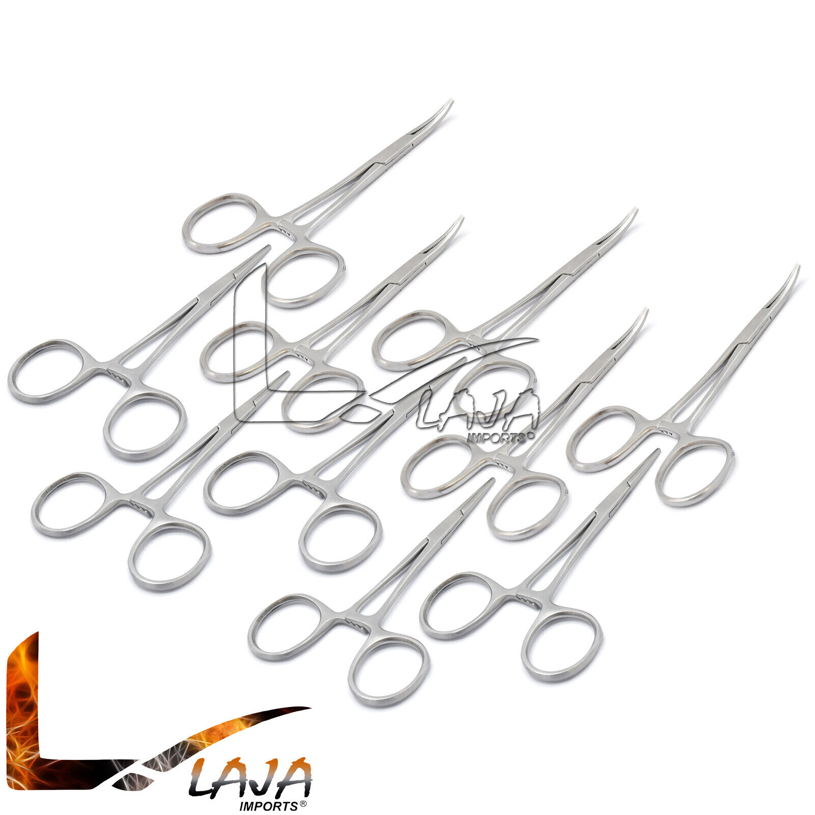 10-Pcs-Mosquito-Hemostat-Locking-Forceps-45-Straight-Curved-Stainless-Steel-274528019342