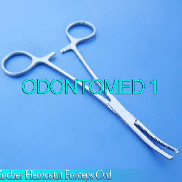 12 STAINLESS STEEL KOCHER HEMOSTAT ARTERY TISSUE 1X2TEETH FORCEP 8" CURVED