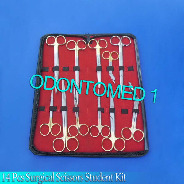 14 Pc Surgical Veterinary Scissors Student Kit With Tungsten Carbide Ds-1234