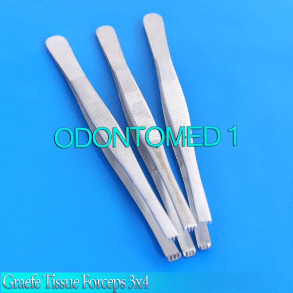 3 Graefe Tissue Forceps 6" Surgical Instruments 3 x 4 Teeth