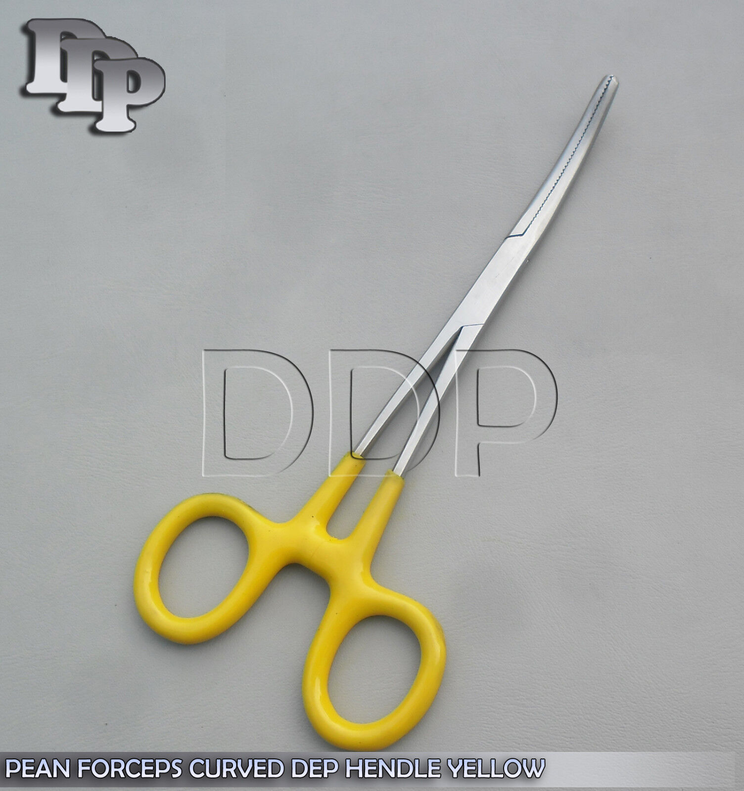 3-Hemostat-Pean-Forceps-Surgical-Instruments-Yellow-Dep-Handle-55-Curved-371249359502-3
