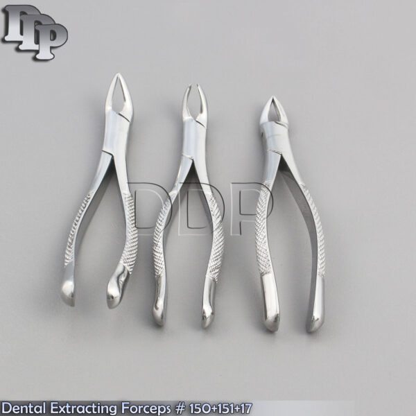 3 O.R GRADE DENTAL TOOTH SURGERY EXTRACTING EXTRACTION FORCEPS # 150+151+ 17