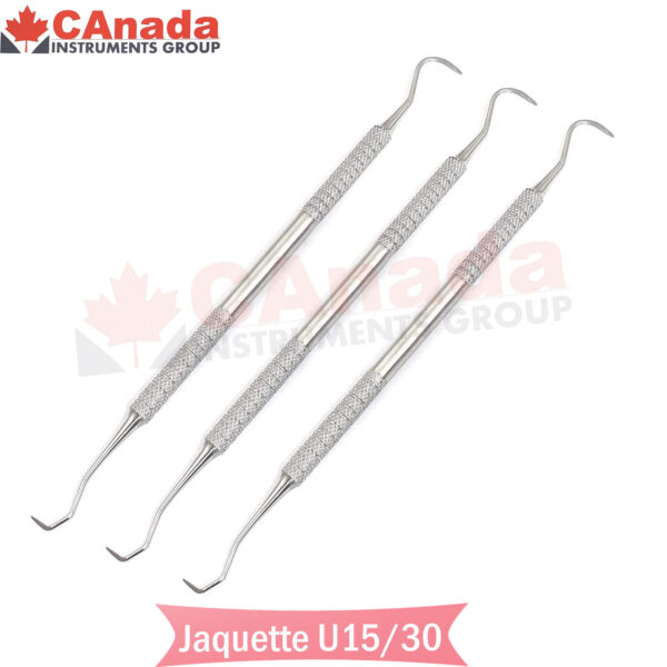 3 Pieces Set Of Dental Jaquette Scaler U15/30 Double Ended Tarter Removers New