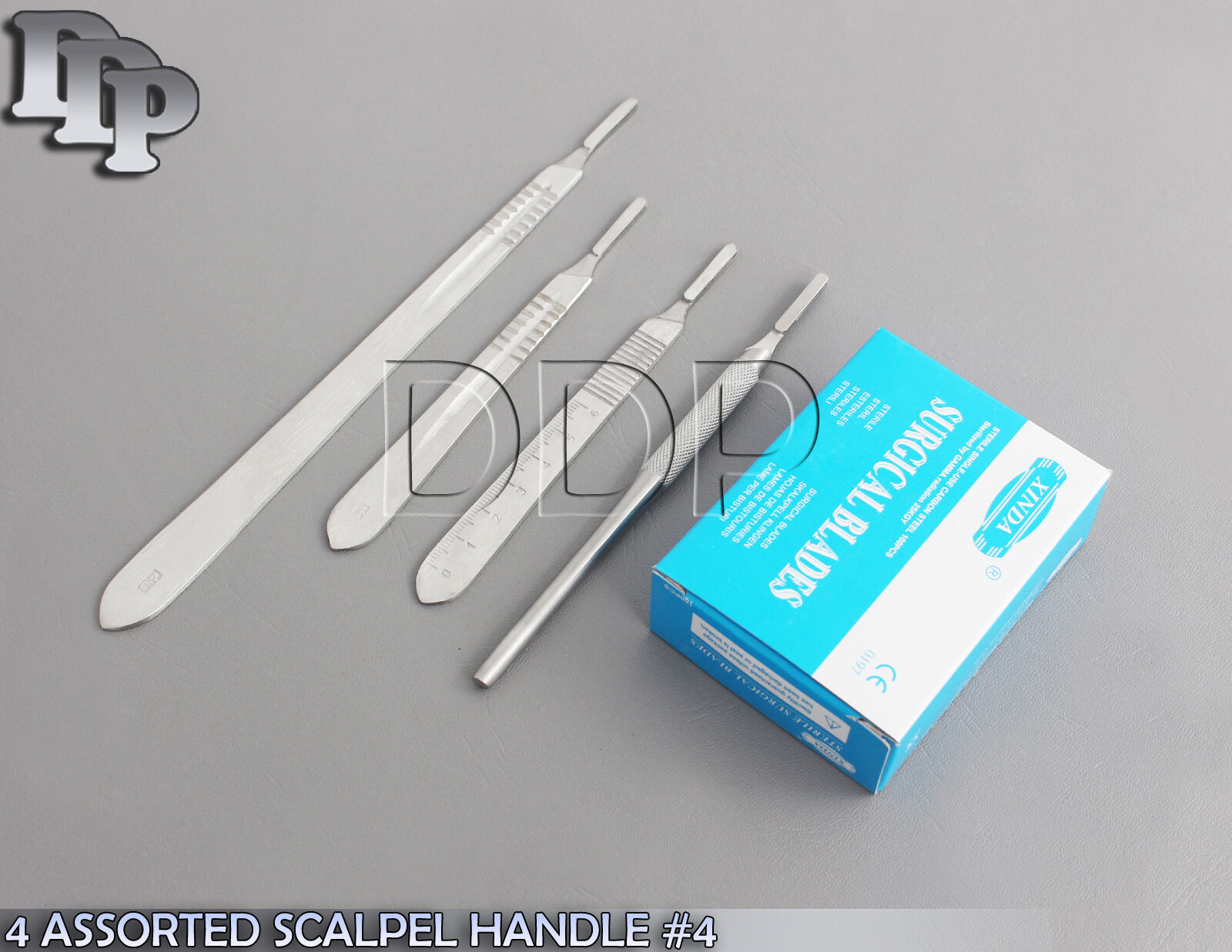 4-ASSORTED-SCALPEL-KNIFE-HANDLE-4-100-SURGICAL-STERILE-DISSECTING-BLADES-20-131842949172