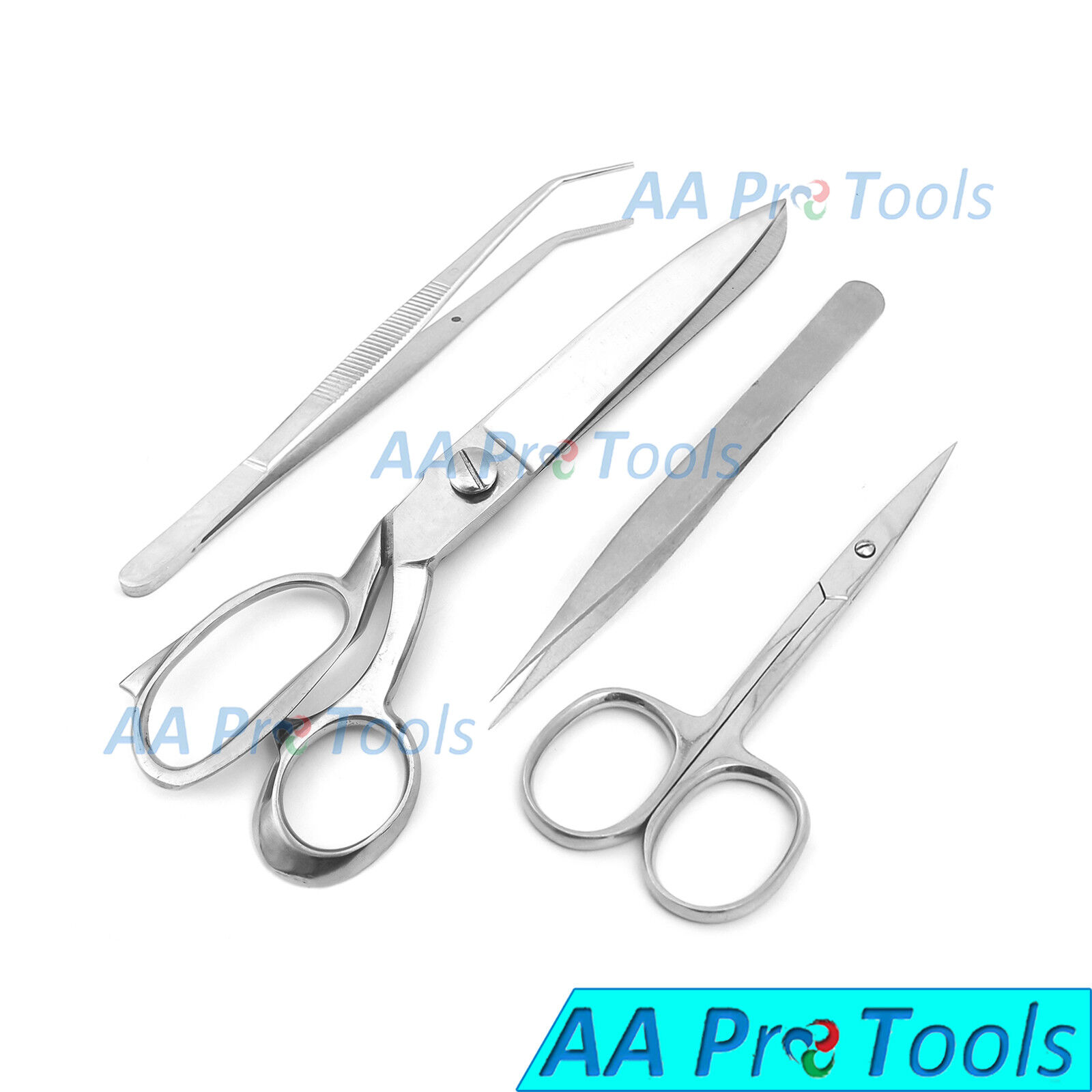 4-Pcs-Sewing-Accessories-Fabric-Tailor-Scissors-9-Clothing-Ladies-Men-Silver-253843969622