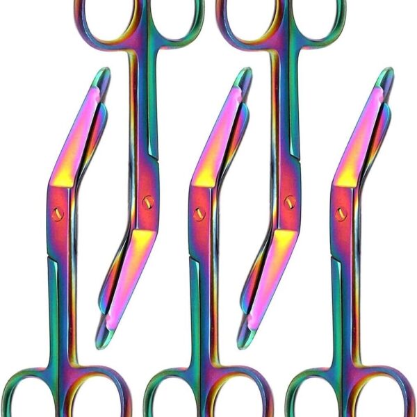 5 Lister Bandage Scissors 5.5" Multi Rainbow Titanium Color Surgical Instruments