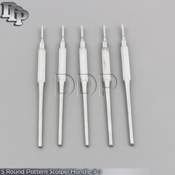 5 O.R GRADE ROUND PATTERN SCALPEL HANDLE #3 STRAIGHT SURGICAL DENTAL VETERINARY