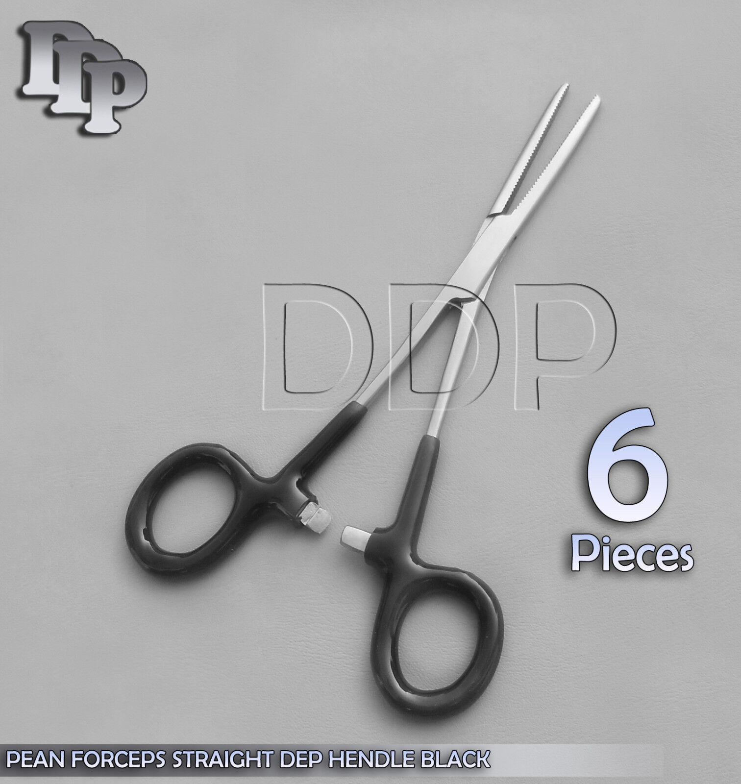 6-Hemostat-Pean-Forceps-Surgical-Instruments-Black-Dep-Handle-55-Straight-121559952462