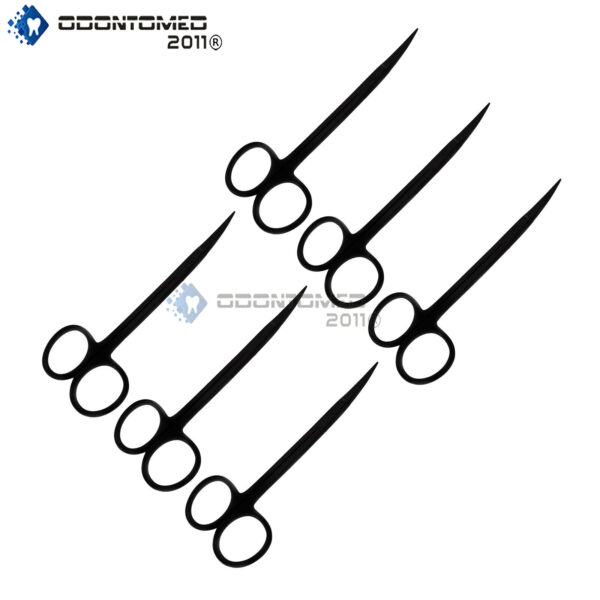 6 Iris Scissors Curved 4.5" Black Coated, surgical instruments