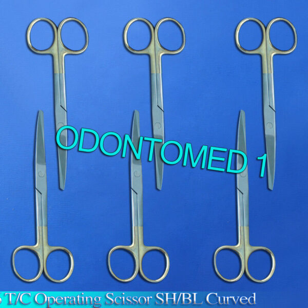 6 T/C Operating Scissors Sharp Blunt 6.5" Curved Surgical Instruments