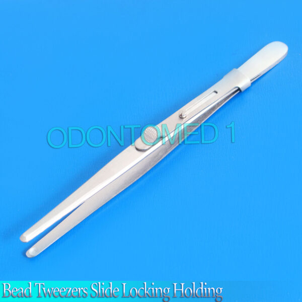 BEAD TWEEZERS SLIDE LOCKING HOLDING TWEEZER HOLLOW TIPS 5-1/2" BEADING JEWLERY