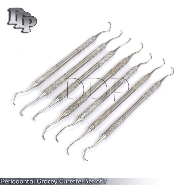 Dental Periodontal Gracey Curette 7 Pcs SG1/2-SG13/14 Surgical Bone Curettes Kit