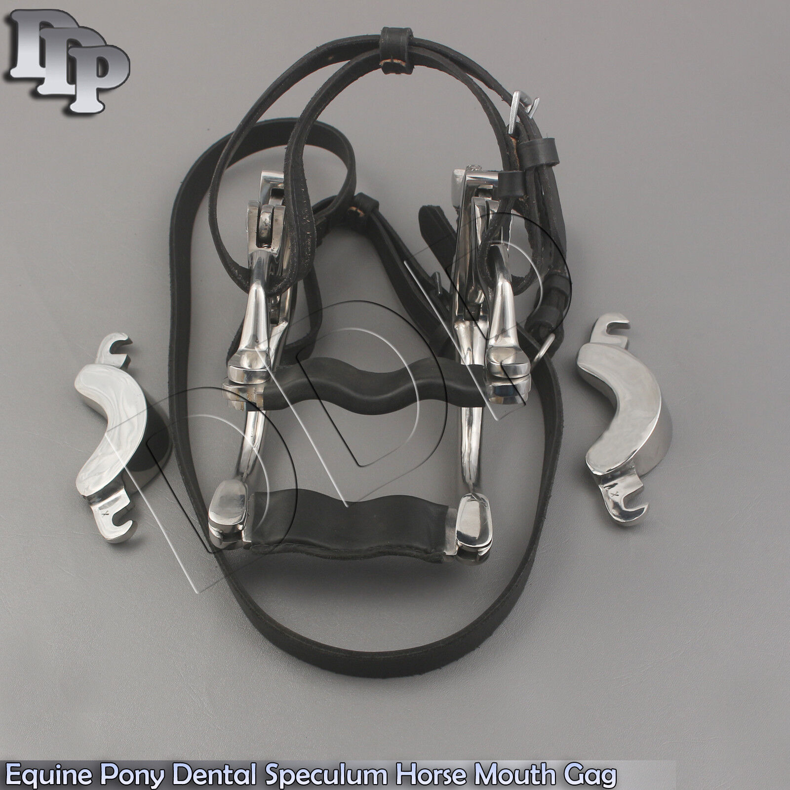 Equine-Pony-Dental-Speculum-Horse-Mouth-Gag-Stainless-Steel-Leather-Forged-372109381312