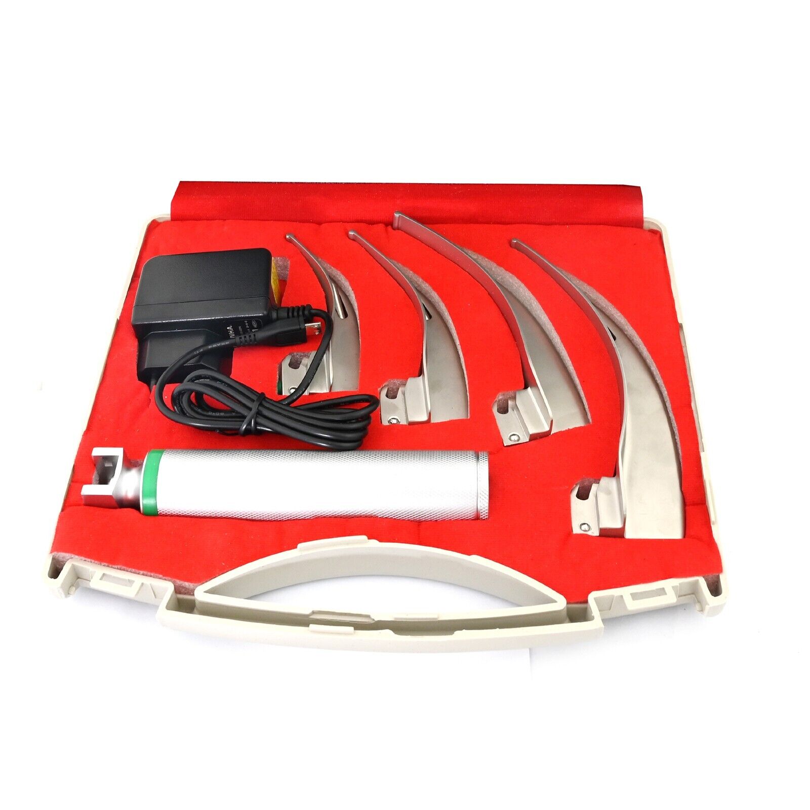 FIBER-Optic-Laryngoscope-with-Rechargeable-Battery-Pediatric-4-Blades-1-Handle-126070455902