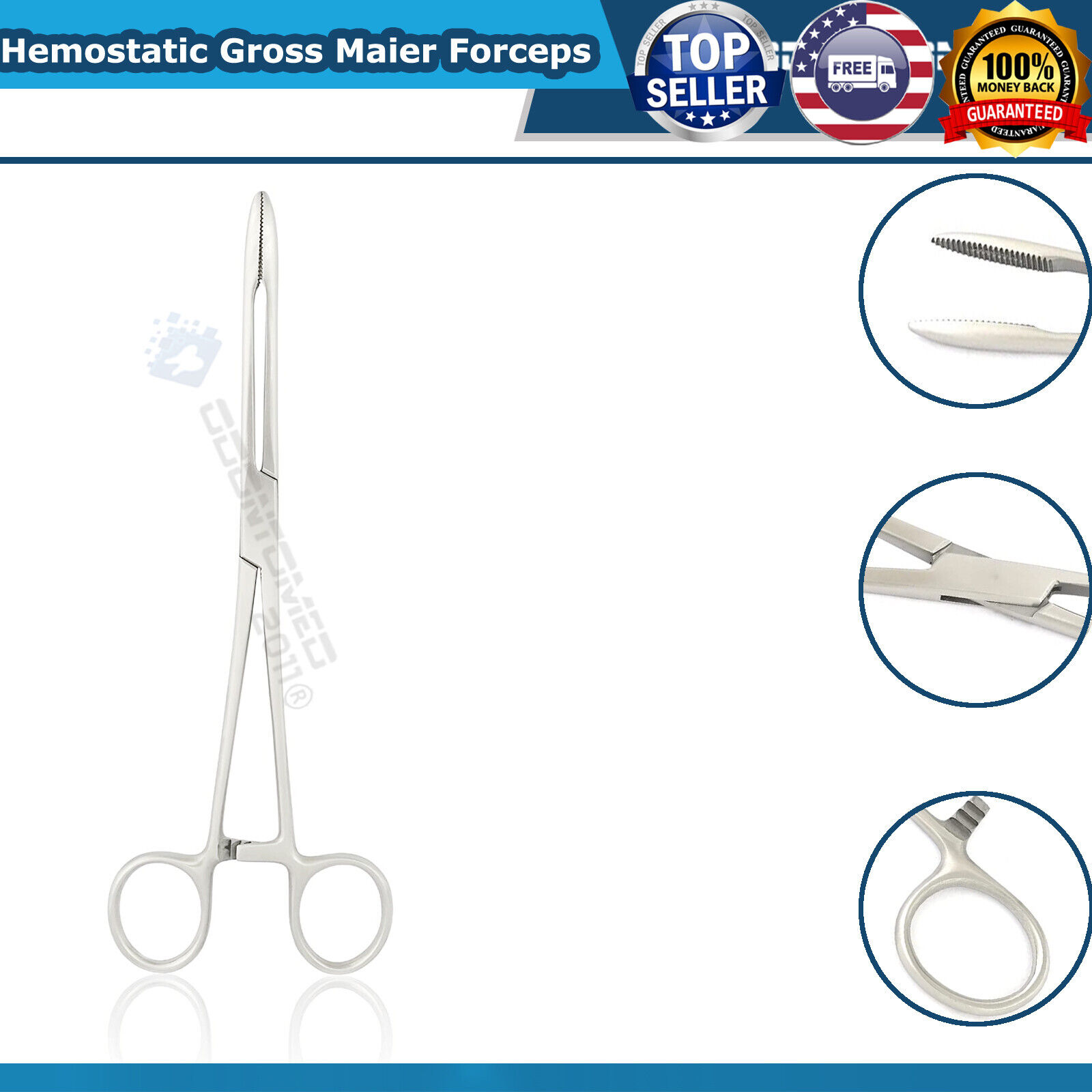 Hemostatic-Gross-Maier-Forceps-Serrated-Tip-Locking-Pliers-Medical-Instruments-125643872432-2