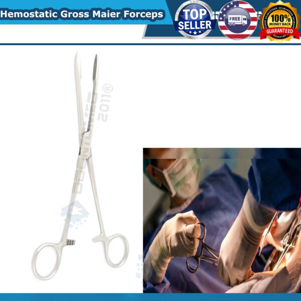 Hemostatic Gross Maier Forceps Serrated Tip Locking Pliers Medical Instruments