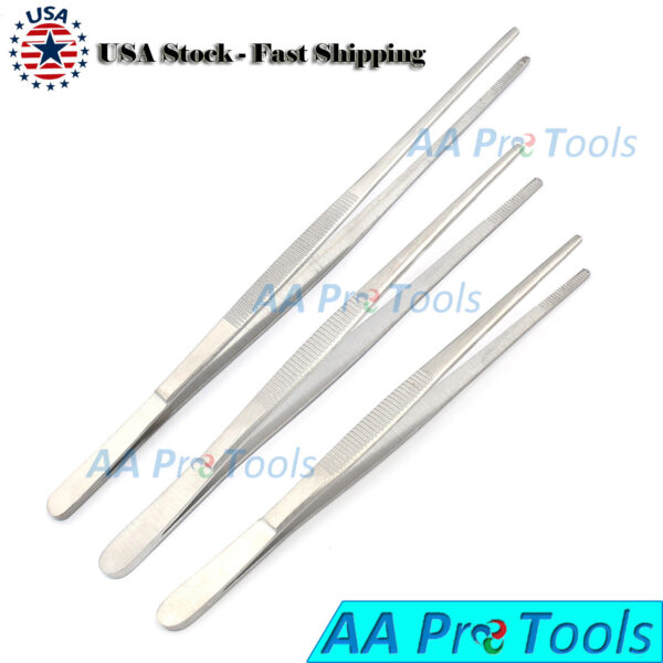 Large Tweezers 8", 10", 12" Jewelers Art Craft Crafts Hobby Jewelry Tools 3 Pcs