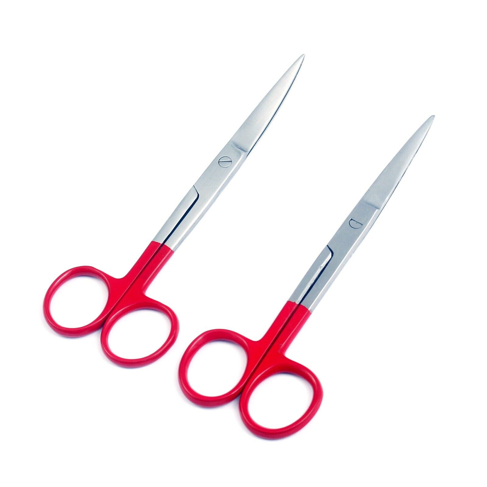 Lot-Of-2-Pcs-Operating-Scissors-55-SharpSharp-StrCvd-Color-Handle-Red-374599539022
