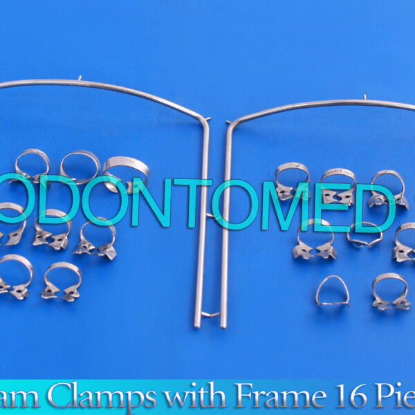 Rubber Dam Clamps with Frame 16 Pieces Dental Surgical Instruments Set DN-447