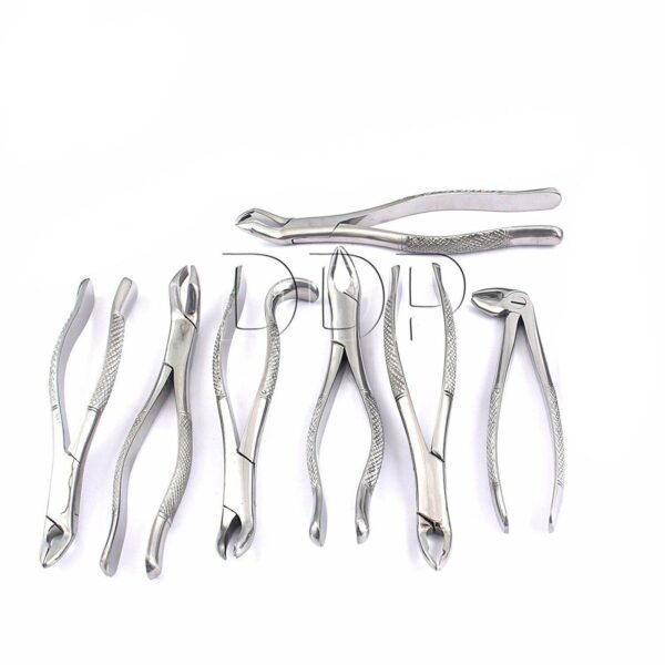 SET OF 7 GERMAN STAINLESS STEEL DENTAL EXTRACTING EXTRACTION FORCEPS A+ QUALITY