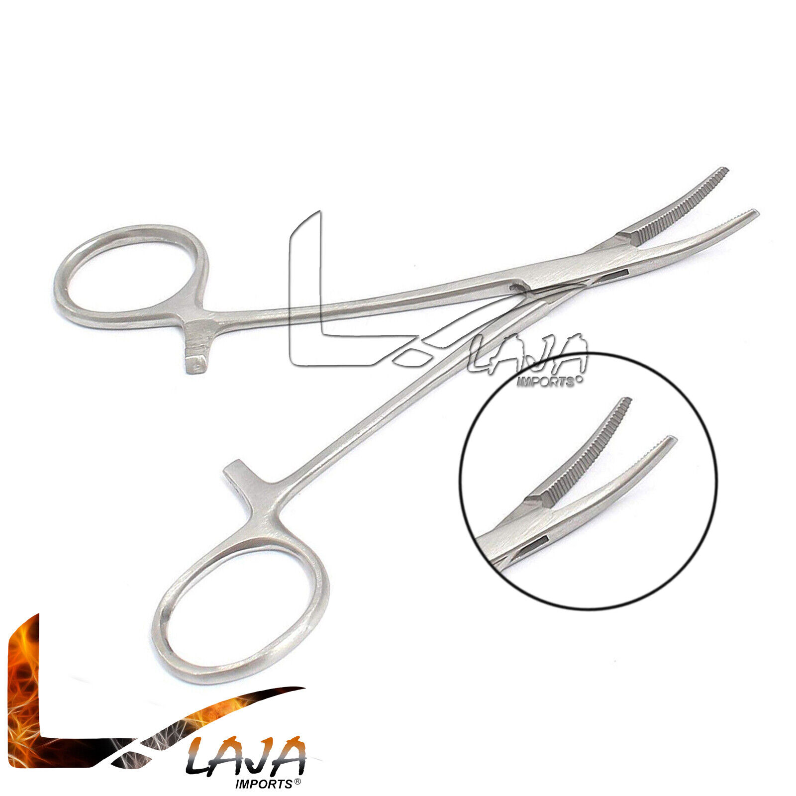 Set-Of-2-Pcs-Mosquito-Locking-Hemostat-Forceps-45-Straight-Curved-Instrument-273927157732-3