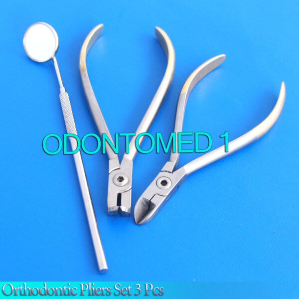 Set Of 3 Hard Wire Cutter & Distal End Cutter Mouth Mirror Orthodontic DN-469