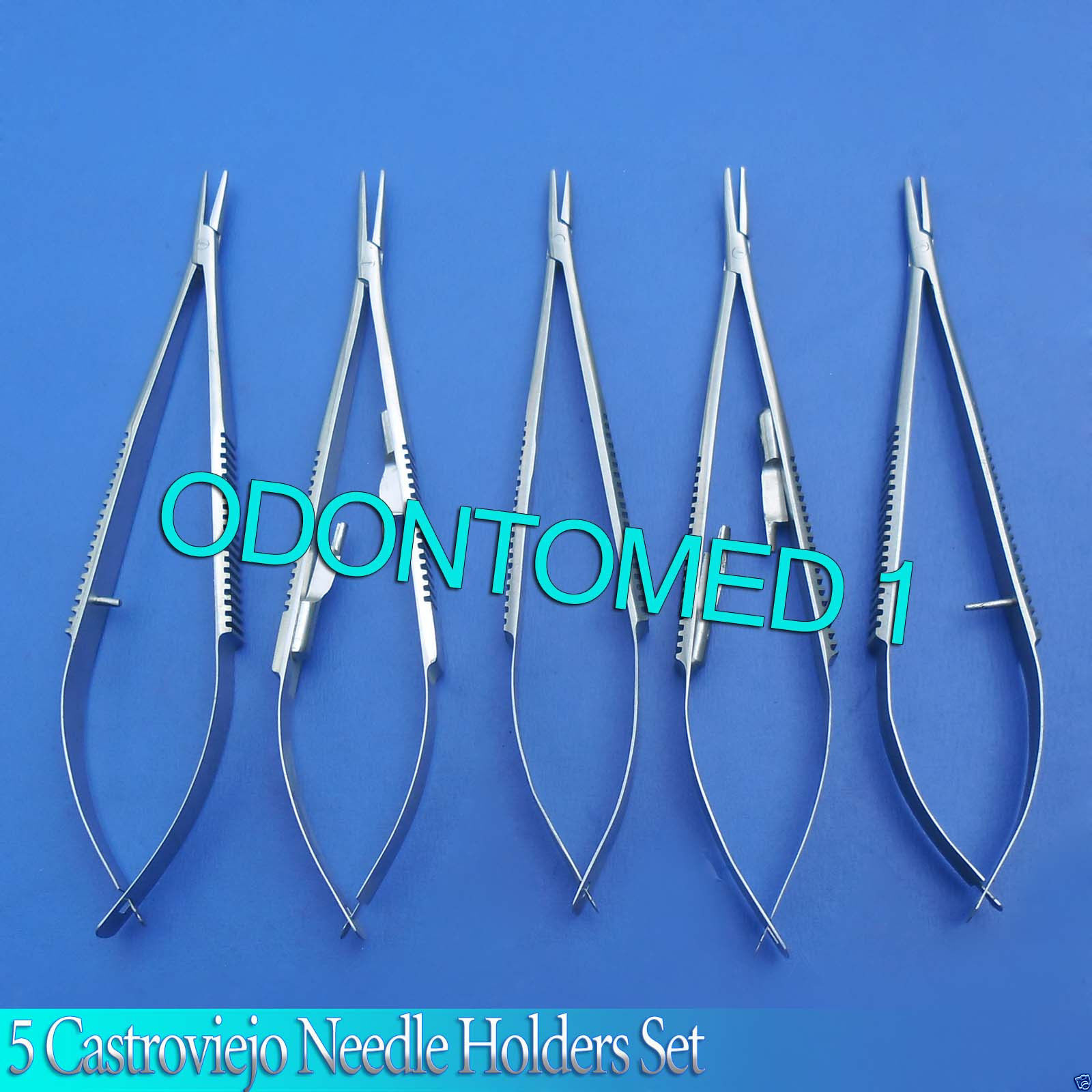 Set-Of-5-Pc-Micro-Minor-Surgery-Castroviejo-Needle-Holders-55-Straightcurved-111266355852