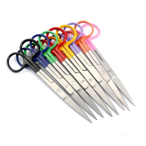 Set Of 8 Pcs Operating Scissors 5.5'' Sharp/Sharp Straight Mix Color Handle