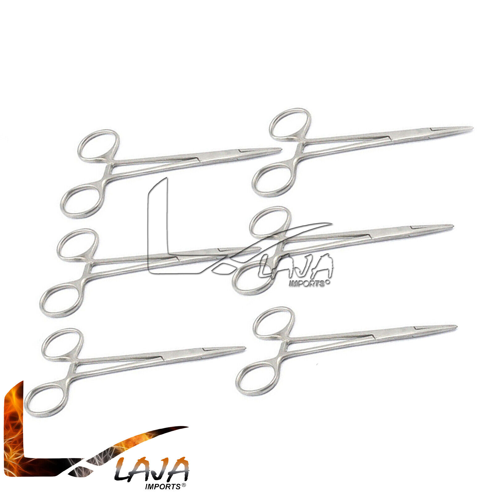 Set-of-6-5-Straight-Forceps-Fly-Fishing-Locking-Mosquito-Hemostat-Forceps-273953249982