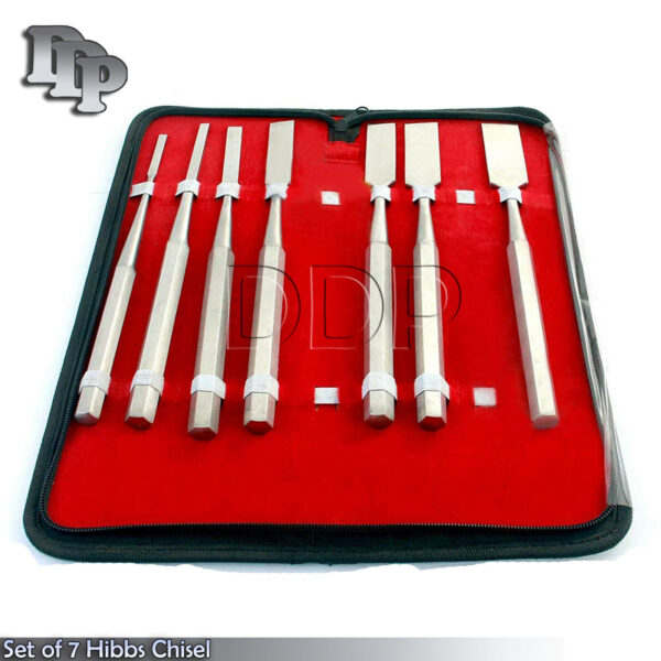 Set of 7 Hibbs Chisel 9" Orthopedic Surgical Instruments
