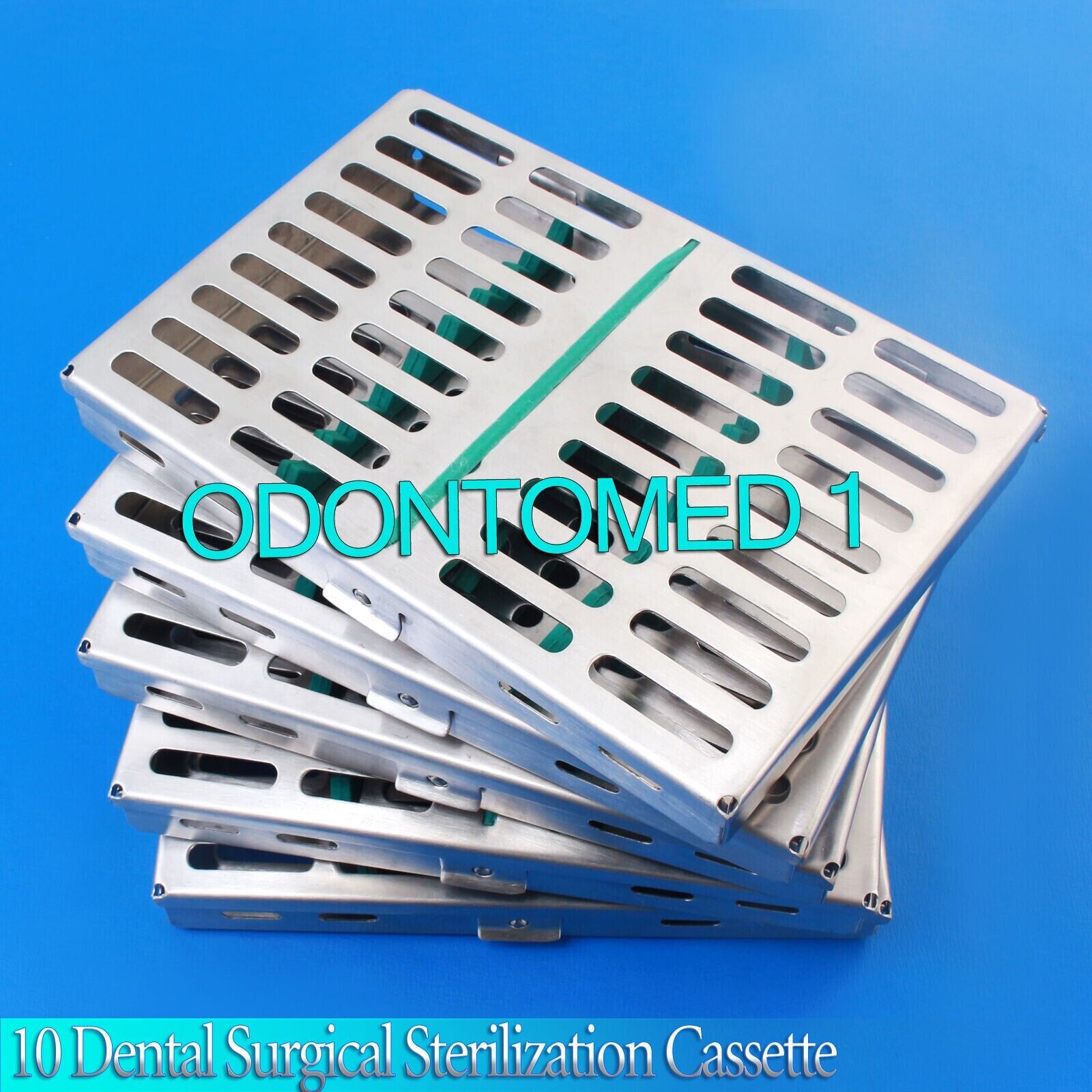 10-Pcs-Dental-Autoclave-Sterilization-Cassette-Rack-Box-Tray-5-X7-for-10-Inst-125578156603
