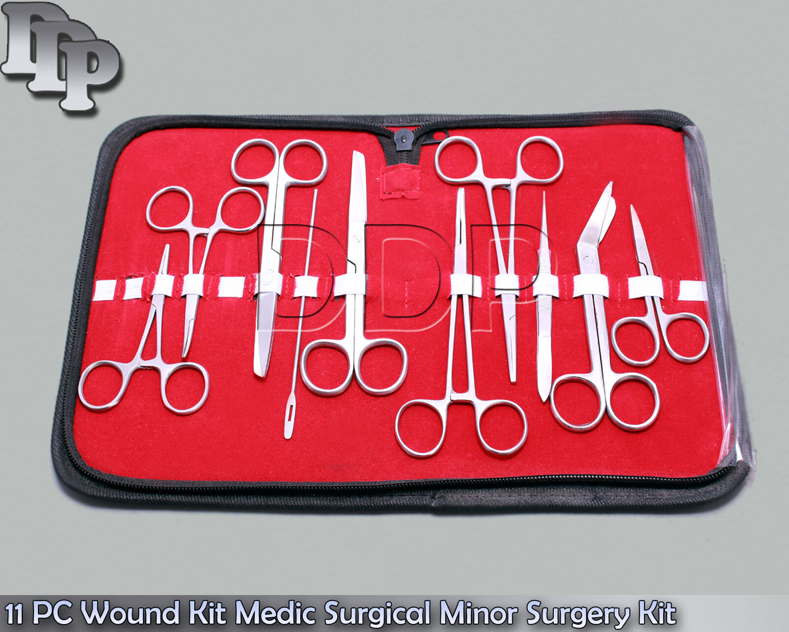11-PC-Wound-Kit-Medic-Surgical-Minor-Surgery-Instrument-Scissor-Forceps-121692903223