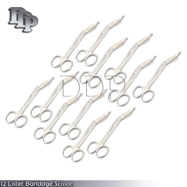 12 Lister Bandage Scissors 4.5" Surgical