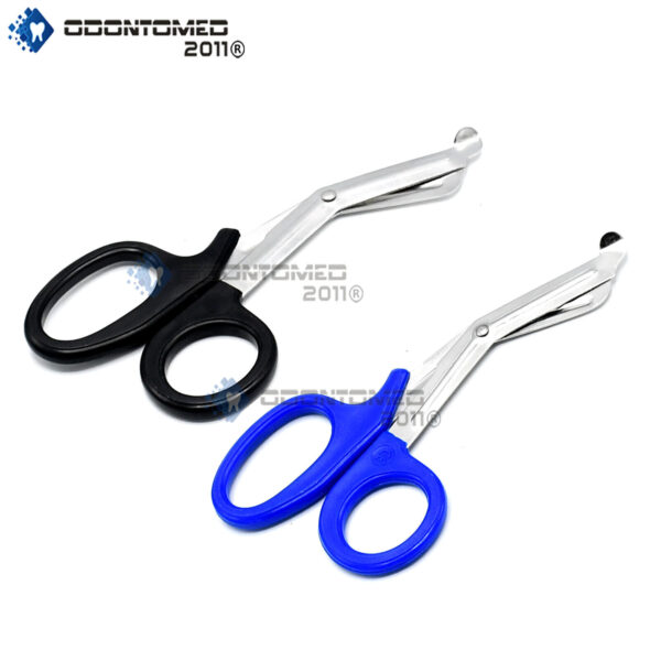 2 PCS ( BLACK & BLUE ) PARAMEDIC UTILITY BANDAGE EMT SCISSORS 7.25" STEEL
