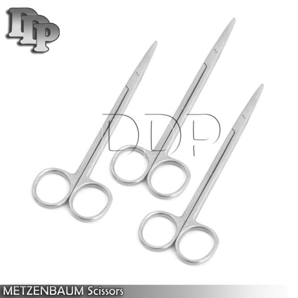 3 Pieces Of METZENBAUM Scissors 5.5'' STRAIGHT Surgical Dental Instruments ECONOMY GRADE