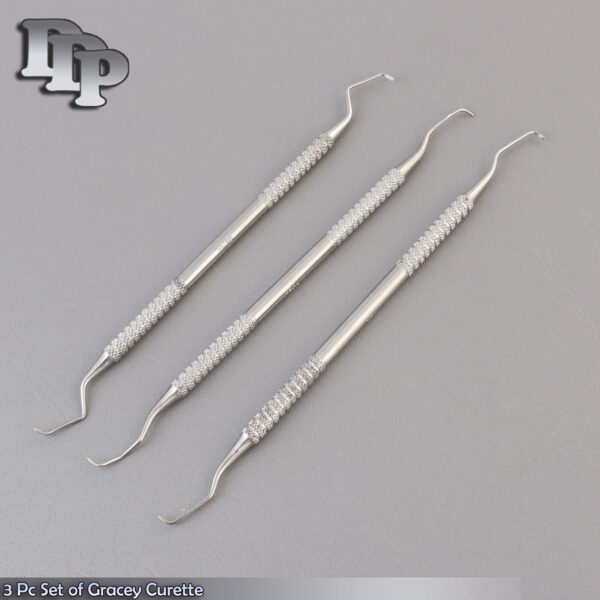 3 Pcs Set of Gracey Curette stainless Steel Good Quality