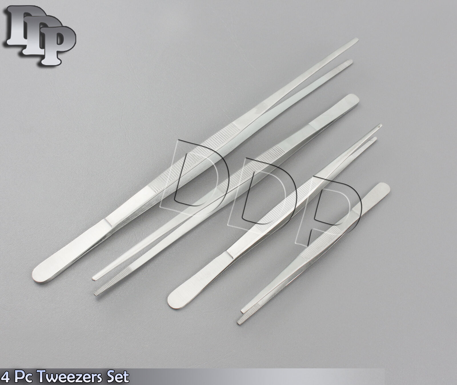 4-Pc-12-10-8-6-Stainless-Steel-Hobby-Tweezers-Set-122251682093
