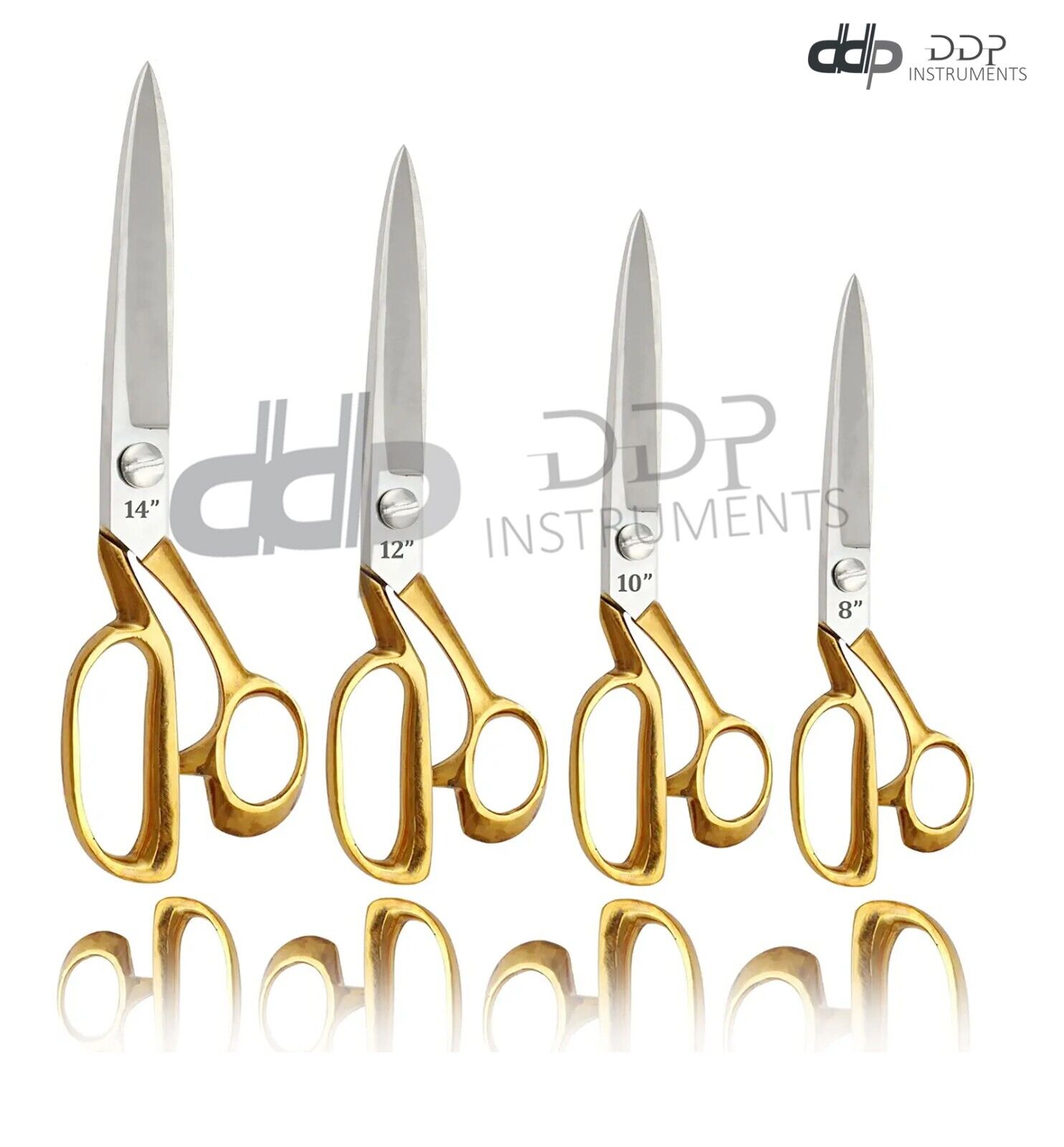 4-Pcs-Tailor-Upholstery-Scissors-Shears-81012-14-Heavy-Duty-Gold-Handle-132062045573