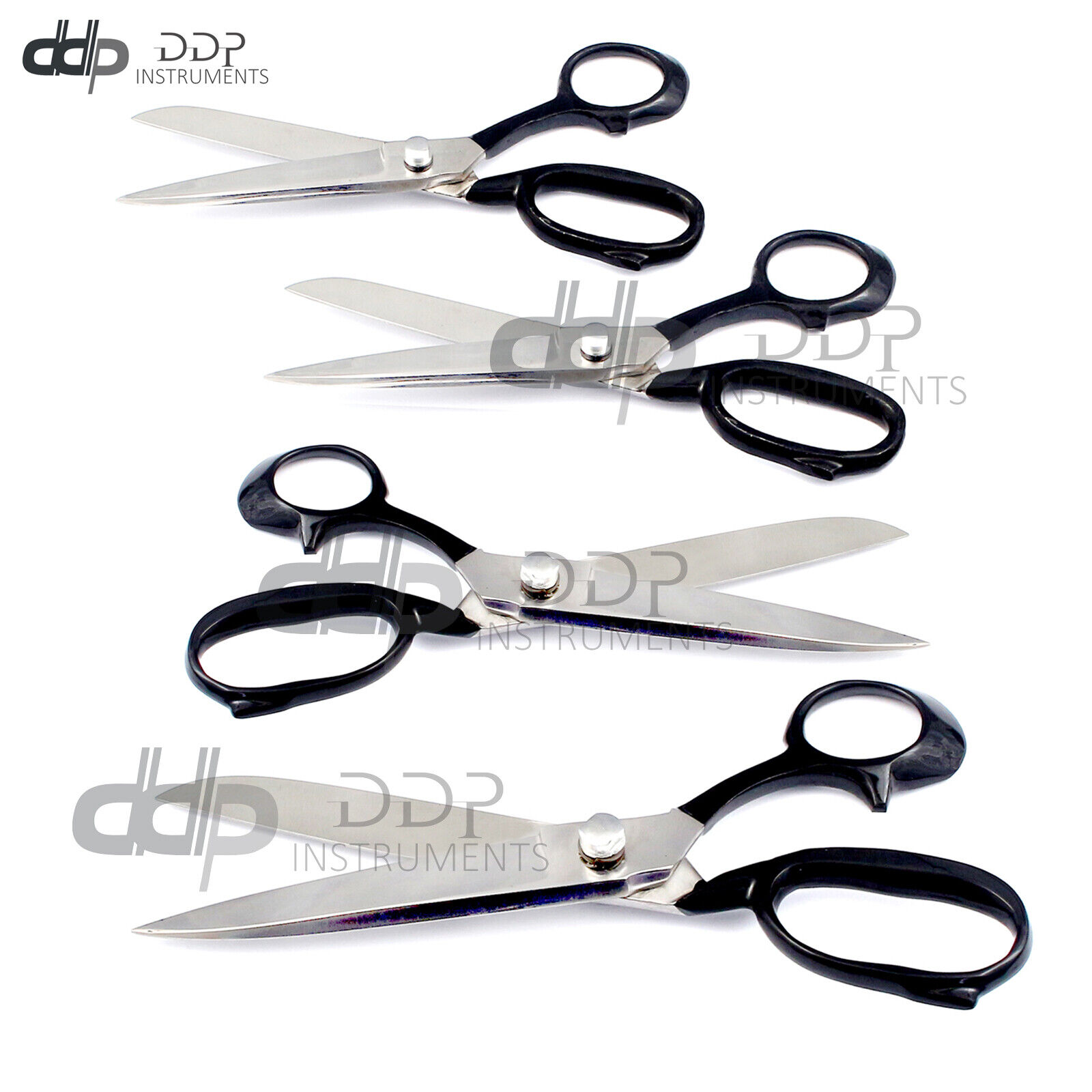 4-Tailor-Scissors-Black-Dressmaking-Fabric-cutting-Taylor-Shear-6-8-9-10-134531039543