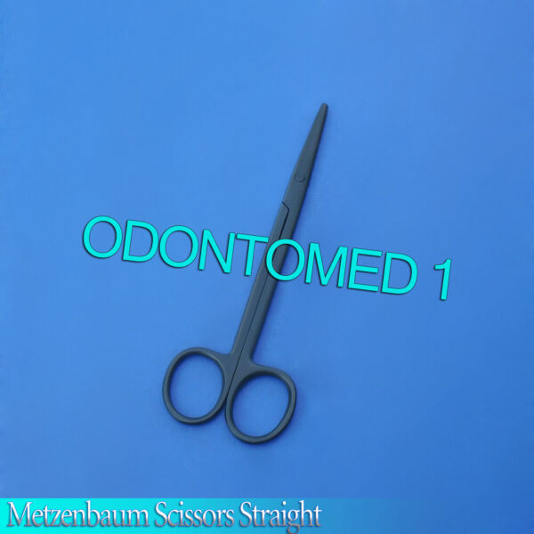 6 Black Coated Metzenbaum Scissors 5.5" Straight, Surgical Instruments