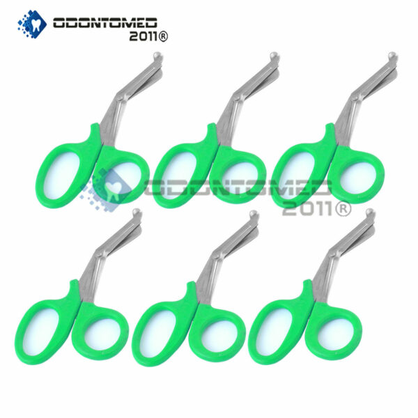 6 PC EMT Shears (Scissors) Bandage Paramedic EMS Supplies 7.25" - GREEN
