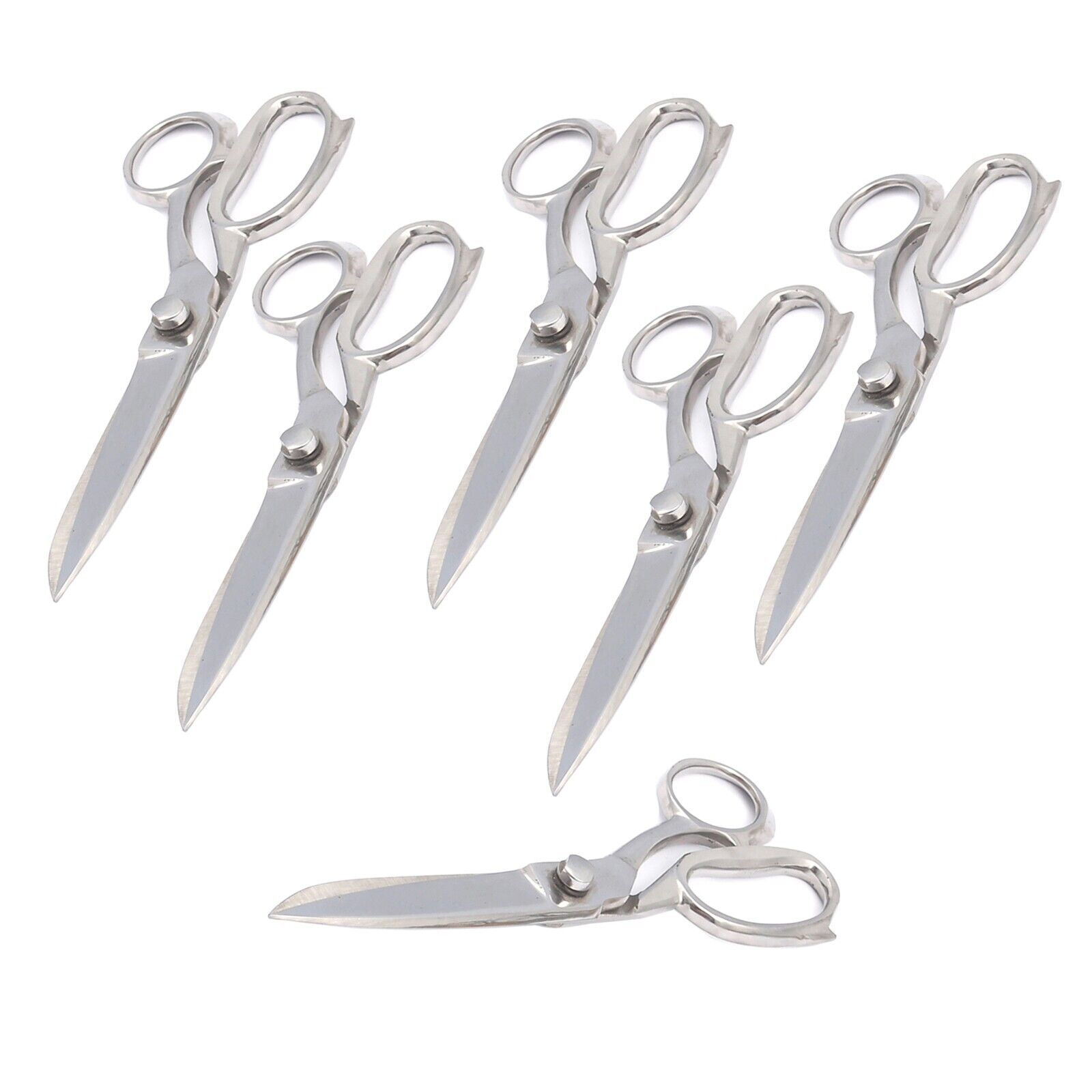 6-Pcs-Heavy-Duty-Stainless-Steel-Tailor-Upholstery-Scissors-6-Shears-Sliver-125882042333