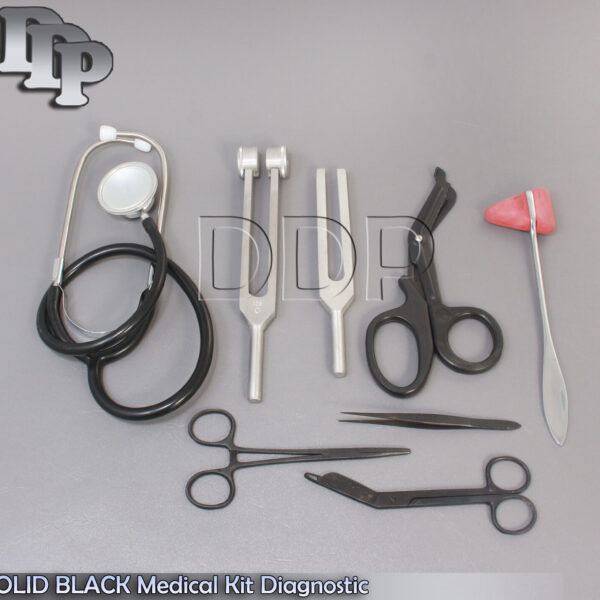 9 Pieces BLACK Medical Kit Diagnostic EMT Nursing Surgical EMS Student Paramedic